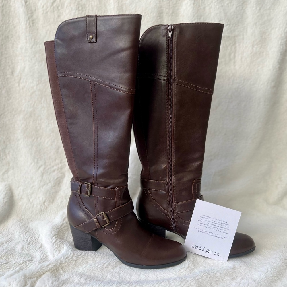 Brown faux riding boots